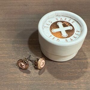 Ted Baker Metallic Rose Stud Earrings